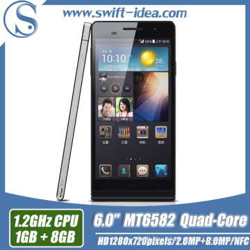 6.0inch Mobilephone for Hw Quad Core 1GB+8GB IPS 1280*720pixel China Smartphone (P6)